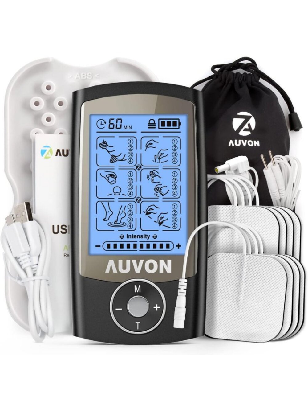 24 Modes TENS Unit Muscle Stimulator for Pain Relief & Premium Electrode Pads
